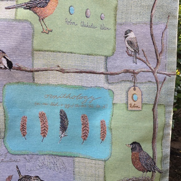 Wall Tapestry Birds Nests with Wood Rod New w Tags - Picture 3 of 6